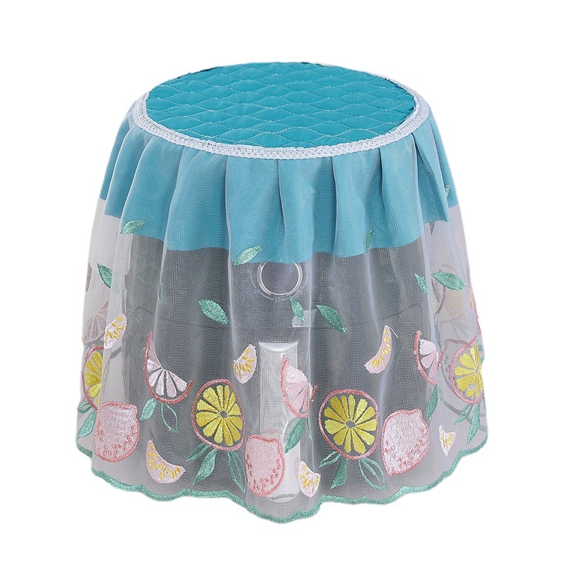 Putekļu aizsarg vāciņš frituvei ar mežģīnēm, auduma aizsargs virtuves sadzīves tehnikai; Materiāls: Mežģīnes; Stils: Vienkāršs un mūsdienīgs; Apstrāde: Cits