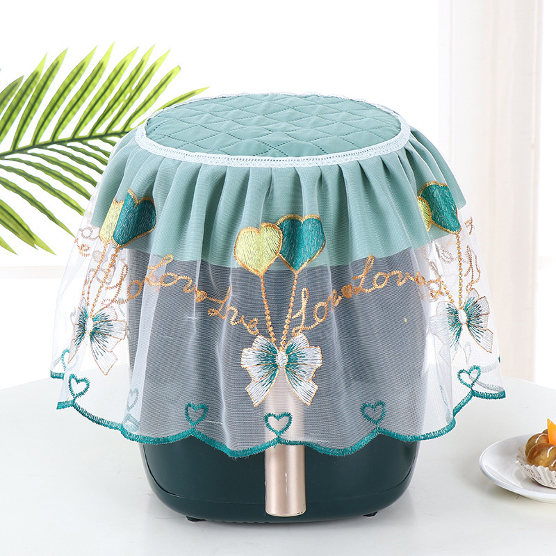 Putekļu aizsarg vāciņš frituvei ar mežģīnēm, auduma aizsargs virtuves sadzīves tehnikai; Materiāls: Mežģīnes; Stils: Vienkāršs un mūsdienīgs; Apstrāde: Cits