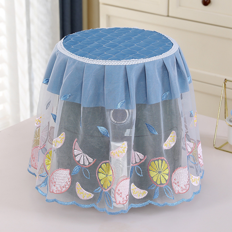 Putekļu aizsarg vāciņš frituvei ar mežģīnēm, auduma aizsargs virtuves sadzīves tehnikai; Materiāls: Mežģīnes; Stils: Vienkāršs un mūsdienīgs; Apstrāde: Cits