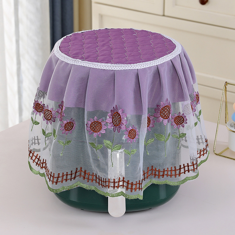 Putekļu aizsarg vāciņš frituvei ar mežģīnēm, auduma aizsargs virtuves sadzīves tehnikai; Materiāls: Mežģīnes; Stils: Vienkāršs un mūsdienīgs; Apstrāde: Cits