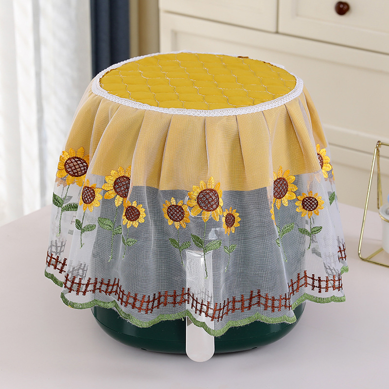 Putekļu aizsarg vāciņš frituvei ar mežģīnēm, auduma aizsargs virtuves sadzīves tehnikai; Materiāls: Mežģīnes; Stils: Vienkāršs un mūsdienīgs; Apstrāde: Cits