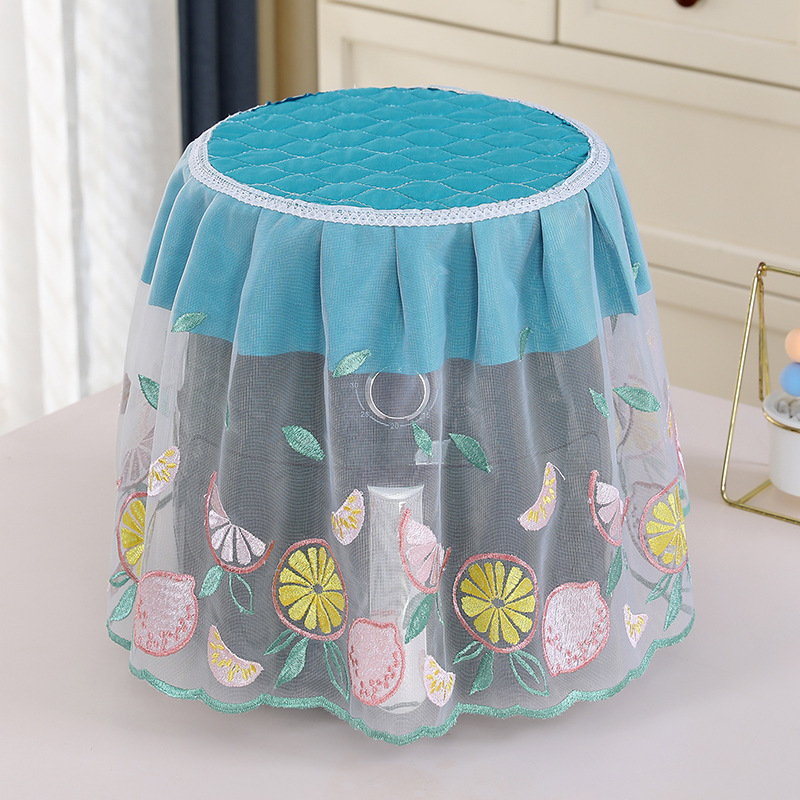 Putekļu aizsarg vāciņš frituvei ar mežģīnēm, auduma aizsargs virtuves sadzīves tehnikai; Materiāls: Mežģīnes; Stils: Vienkāršs un mūsdienīgs; Apstrāde: Cits