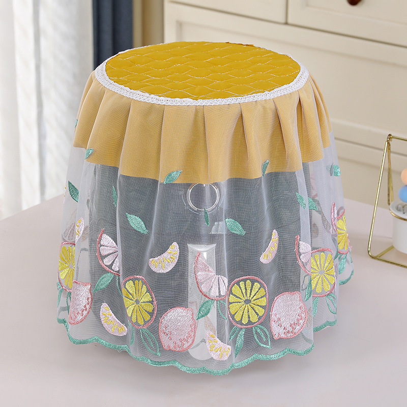 Putekļu aizsarg vāciņš frituvei ar mežģīnēm, auduma aizsargs virtuves sadzīves tehnikai; Materiāls: Mežģīnes; Stils: Vienkāršs un mūsdienīgs; Apstrāde: Cits