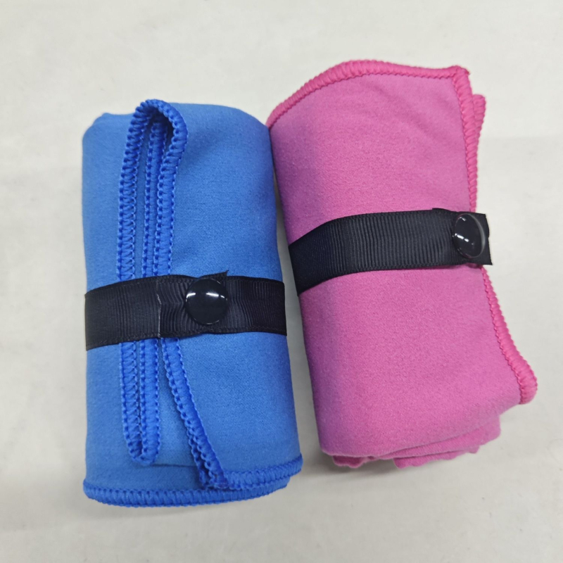 Бързосъхнеща микрофибърна кърпа за плуване и фитнес — преносима, абсорбира пот, 150D нишка, права тъкан, тегло под 100 g