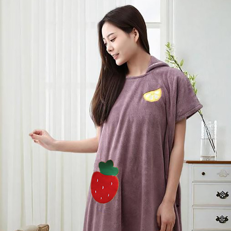 Възрастен плажен халат-капе с качулка, защита от слънцето, коралов флис и полиестер (Пролет • Женски • Тегло 420 g)