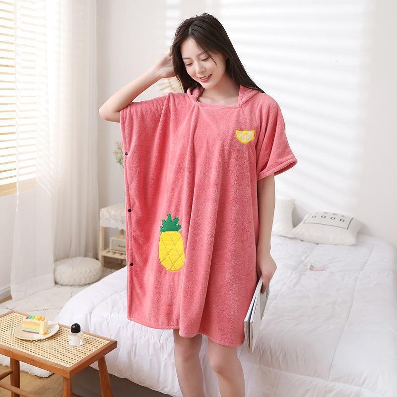 Възрастен плажен халат-капе с качулка, защита от слънцето, коралов флис и полиестер (Пролет • Женски • Тегло 420 g)