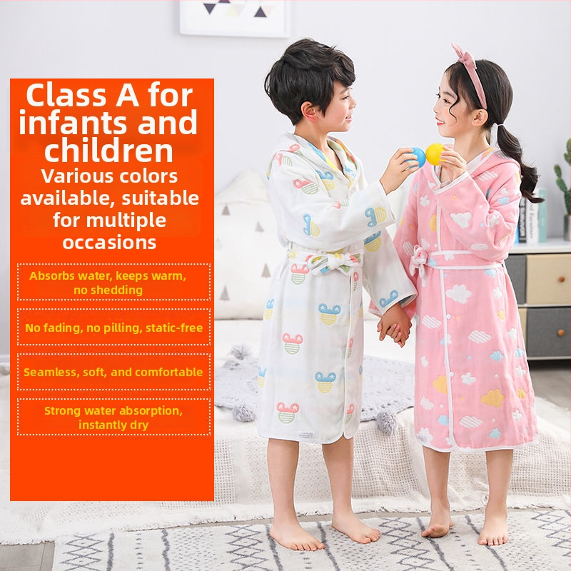 Unique detský bavlnený župan na kúpanie a plášť uteráka