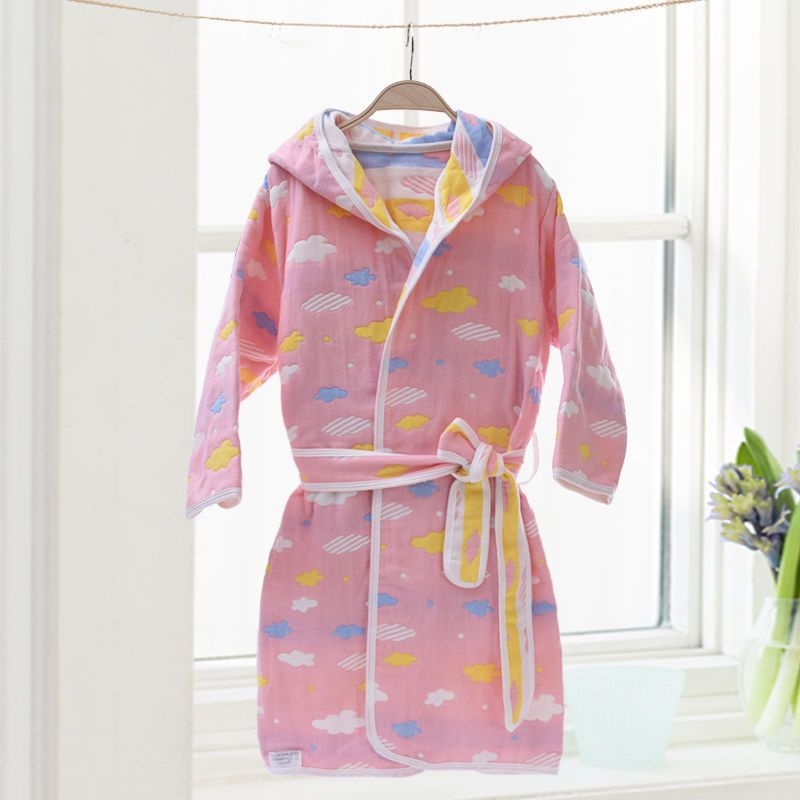 Unique детски памучен банен халат и кърпа‑пелерина
