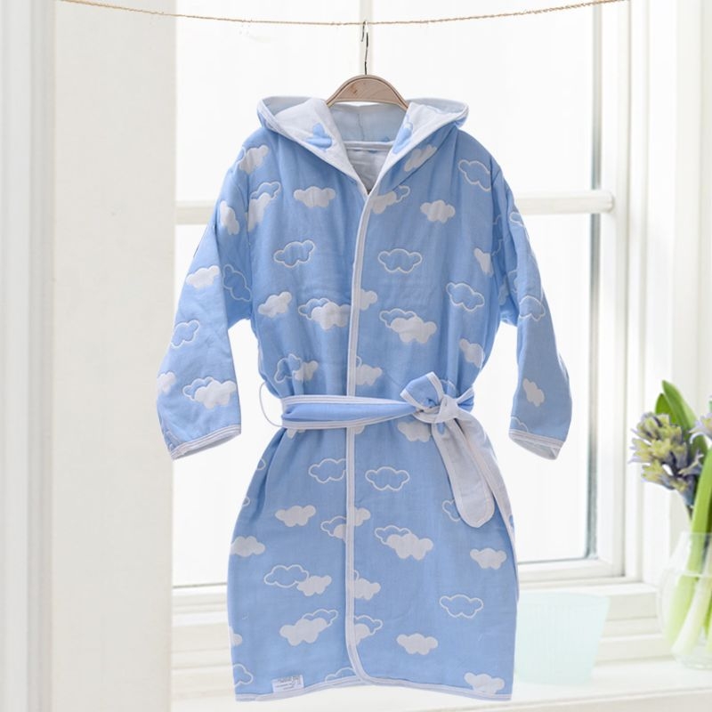 Unique детски памучен банен халат и кърпа‑пелерина