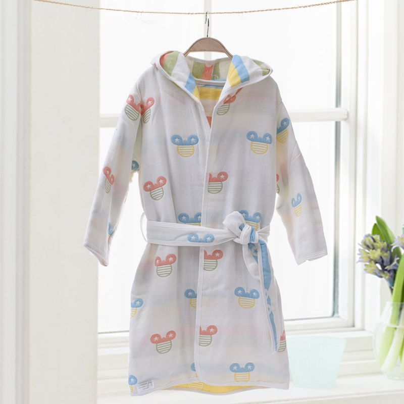 Unique детски памучен банен халат и кърпа‑пелерина