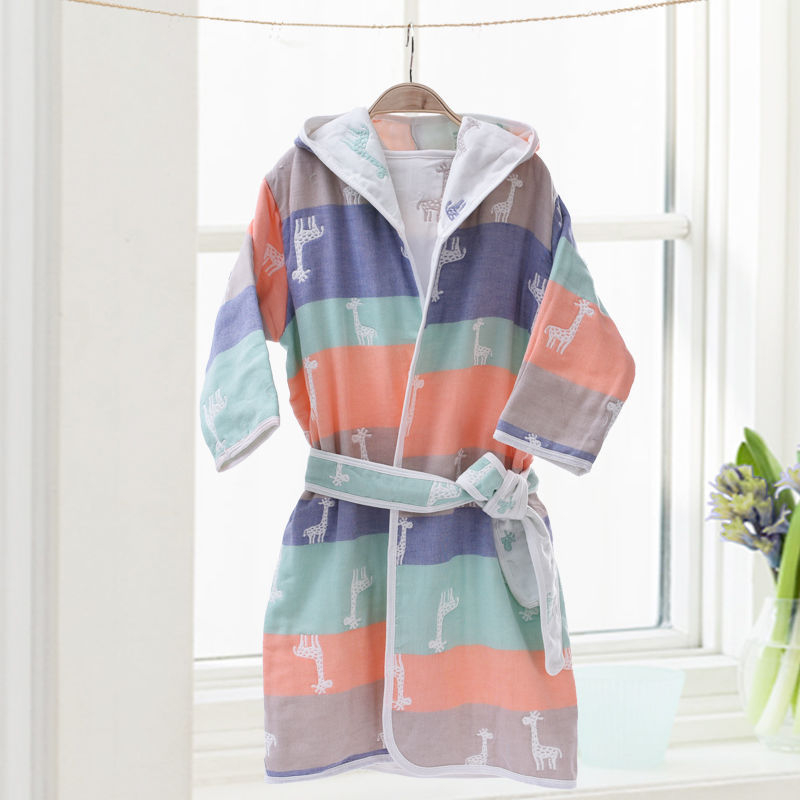 Unique детски памучен банен халат и кърпа‑пелерина