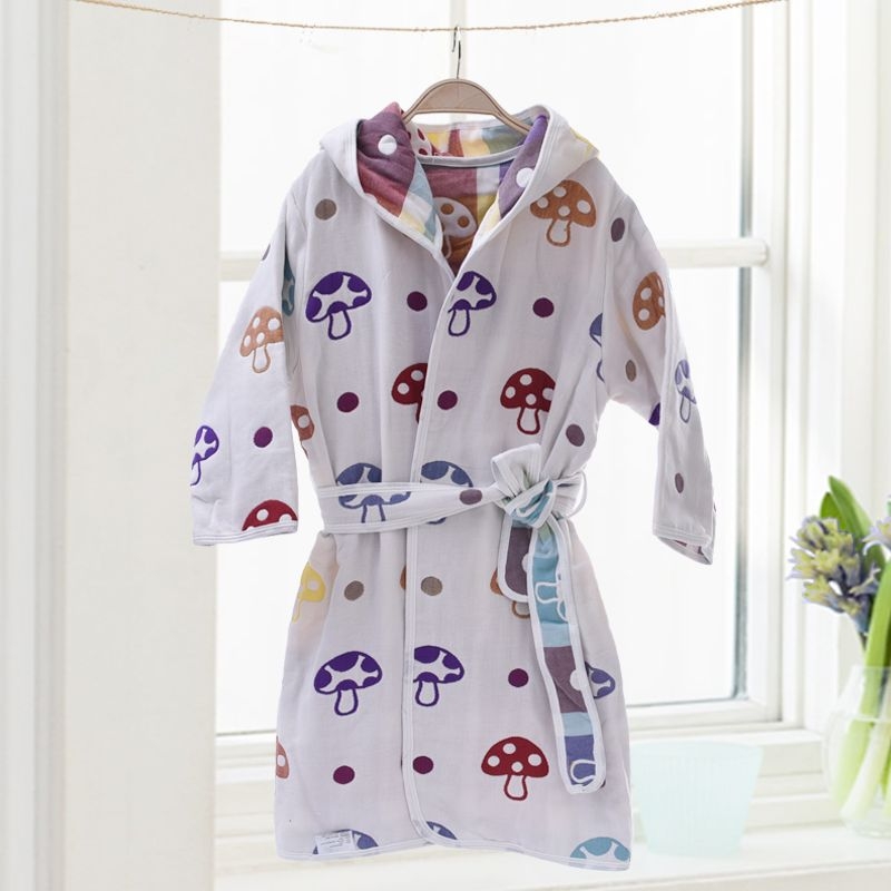 Unique детски памучен банен халат и кърпа‑пелерина