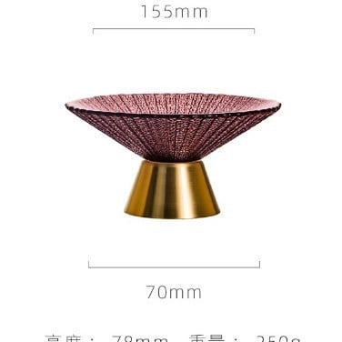 Стъклена чиния за плодове с крака, стил лек лукс, пролет 2020, първокласно качество