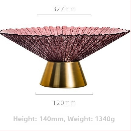 Стъклена чиния за плодове с крака, стил лек лукс, пролет 2020, първокласно качество