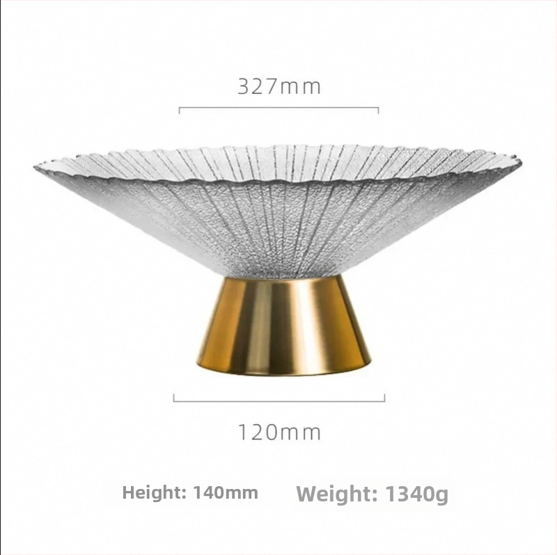 Стъклена чиния за плодове с крака, стил лек лукс, пролет 2020, първокласно качество