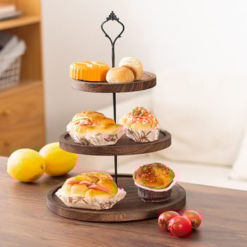 Многоетажна поставка за десерти, кръгла настолна тава, двойна тава за торти — марка Xufeng; 2024; модерен, прост стил