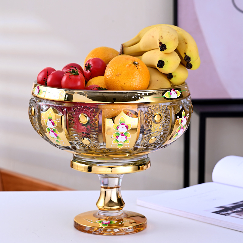 Stakleni tanjur za voće – lagani luksuz i retro stil, brend Crystal carving color, premium kvaliteta.