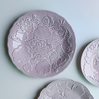 Keramikas šķīvju komplekts, apaļas formas, retro stils, zem glazūras, piemērots mikroviļņu krāsnij