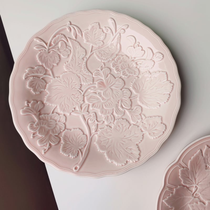 Keramikas šķīvju komplekts, apaļas formas, retro stils, zem glazūras, piemērots mikroviļņu krāsnij