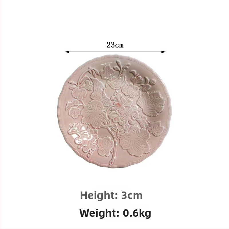 Keramikas šķīvju komplekts, apaļas formas, retro stils, zem glazūras, piemērots mikroviļņu krāsnij