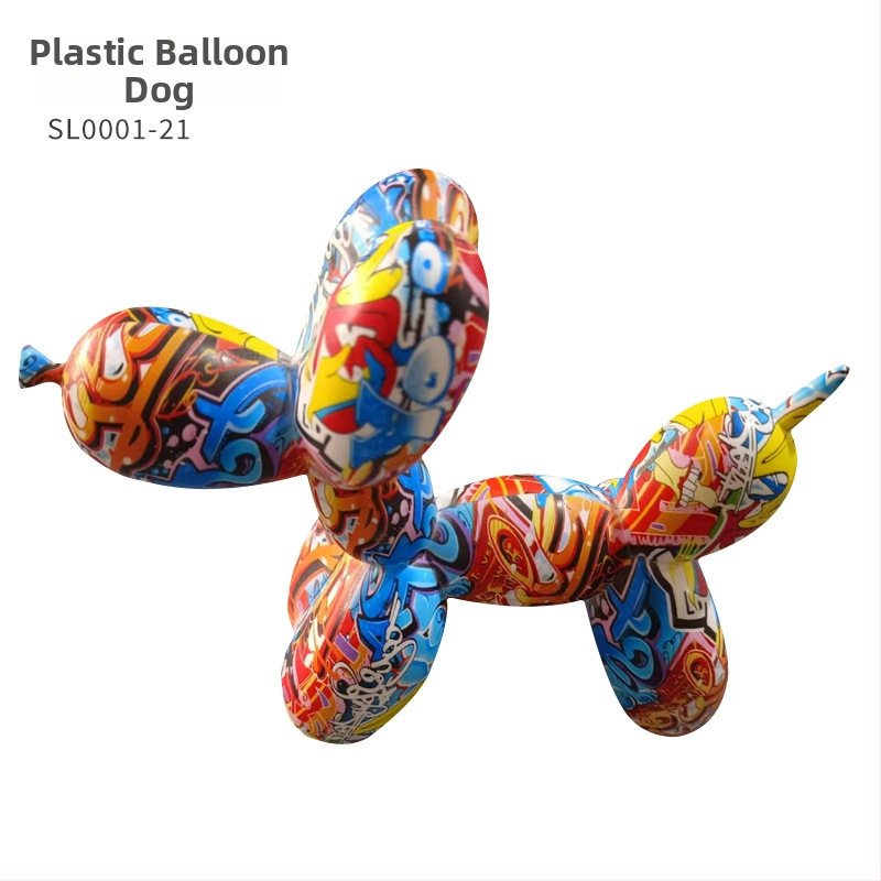 Baliono šuns skulptūra – šiuolaikinio meno stilius, plastmasos medžiaga, pusiau rankinis ir pusiau mechaninis gaminimas