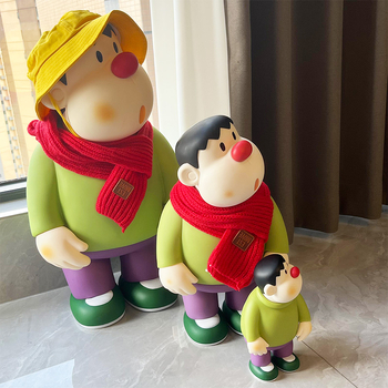 Vinilinis tigro figūrė – rankų darbo, su pakreipta galva, Šiaurės stiliaus dekoras biurui, svetainei ar įėjimui (Prekės ženklas: Happy Creation Society)