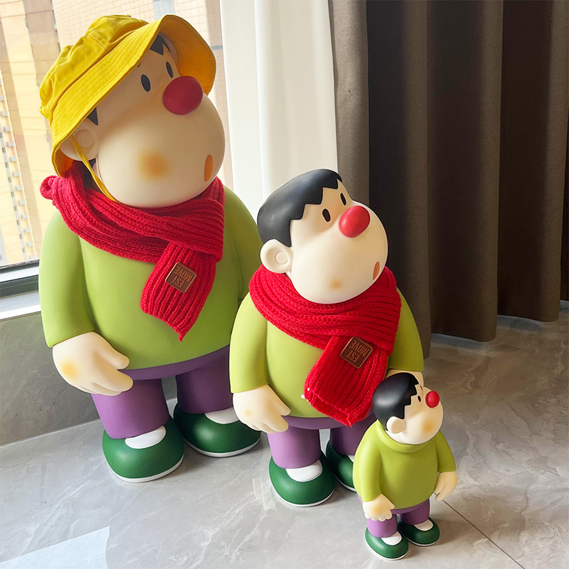 Vinilinis tigro figūrė – rankų darbo, su pakreipta galva, Šiaurės stiliaus dekoras biurui, svetainei ar įėjimui (Prekės ženklas: Happy Creation Society)