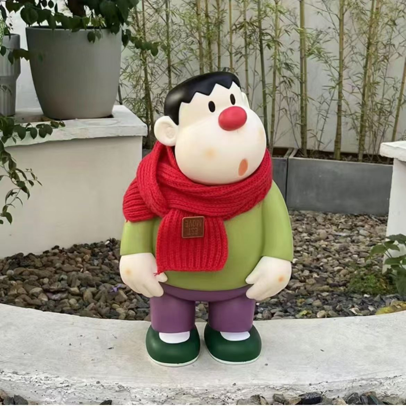 Vinilinis tigro figūrė – rankų darbo, su pakreipta galva, Šiaurės stiliaus dekoras biurui, svetainei ar įėjimui (Prekės ženklas: Happy Creation Society)