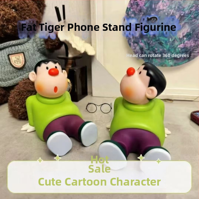 Vinilinis tigro figūrė – rankų darbo, su pakreipta galva, Šiaurės stiliaus dekoras biurui, svetainei ar įėjimui (Prekės ženklas: Happy Creation Society)