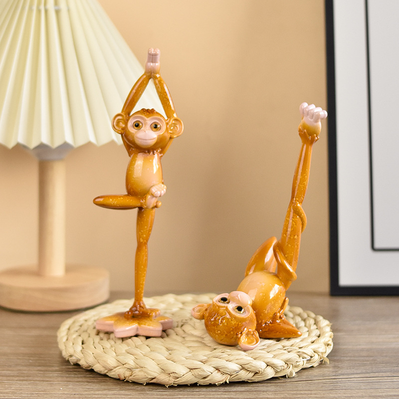 Beždžionė jogos poza iš sintetinės dervos – gyvūnų dekoratyvinė figūra Zhongtuo (Medžiaga: sintetinė derva; Prekės ženklas: Zhongtuo; Kategorija: Gyvūnai; Medžiagos tipas: plastikas, derva)