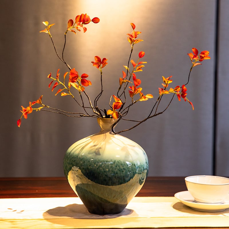 Glazēta keramikas vāze ķīniešu stilā