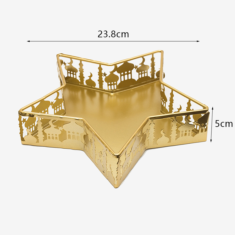 Dzelzs dekoratīvs trauks ar zvaigznes un mēness motīviem, rokām darināts, aerosola apdare, FR-007, XJFR