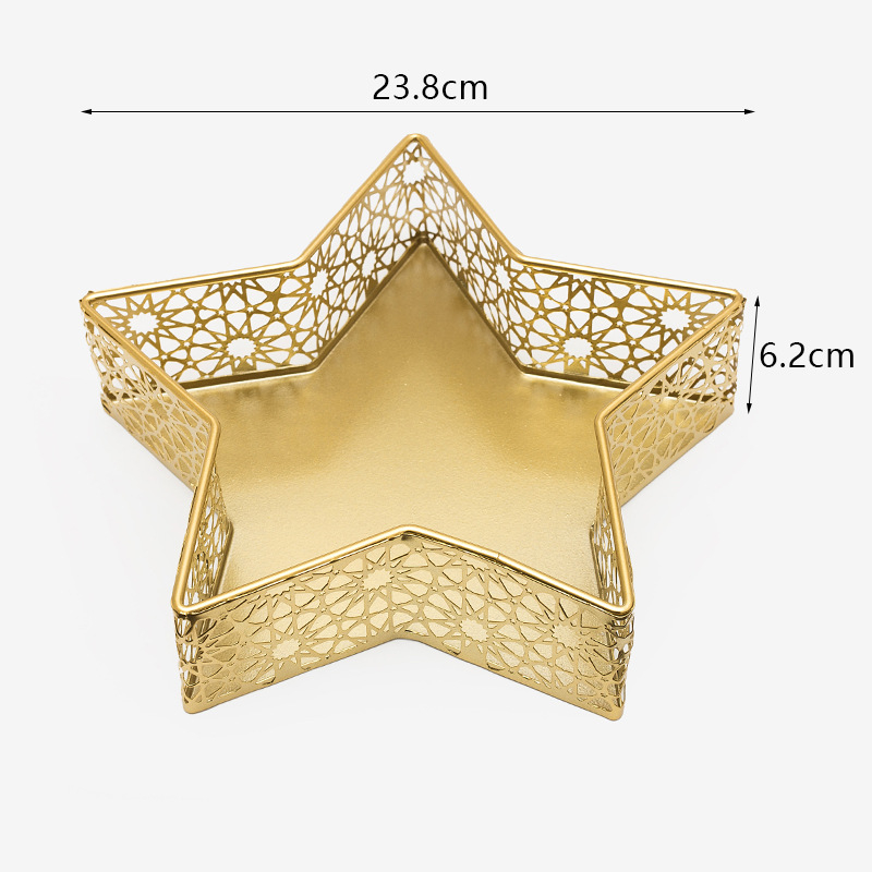 Dzelzs dekoratīvs trauks ar zvaigznes un mēness motīviem, rokām darināts, aerosola apdare, FR-007, XJFR