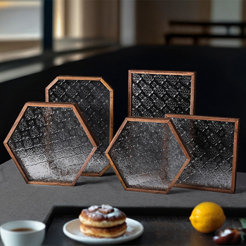 Dekoratīvā plāksnīte ar Begoniju no koka un stikla (Materiāls: koks+stikls; Stils: mūsdienīgs minimālisms; Piemērošana: mājas dekors, kafijas galdiņa uzglabāšana)