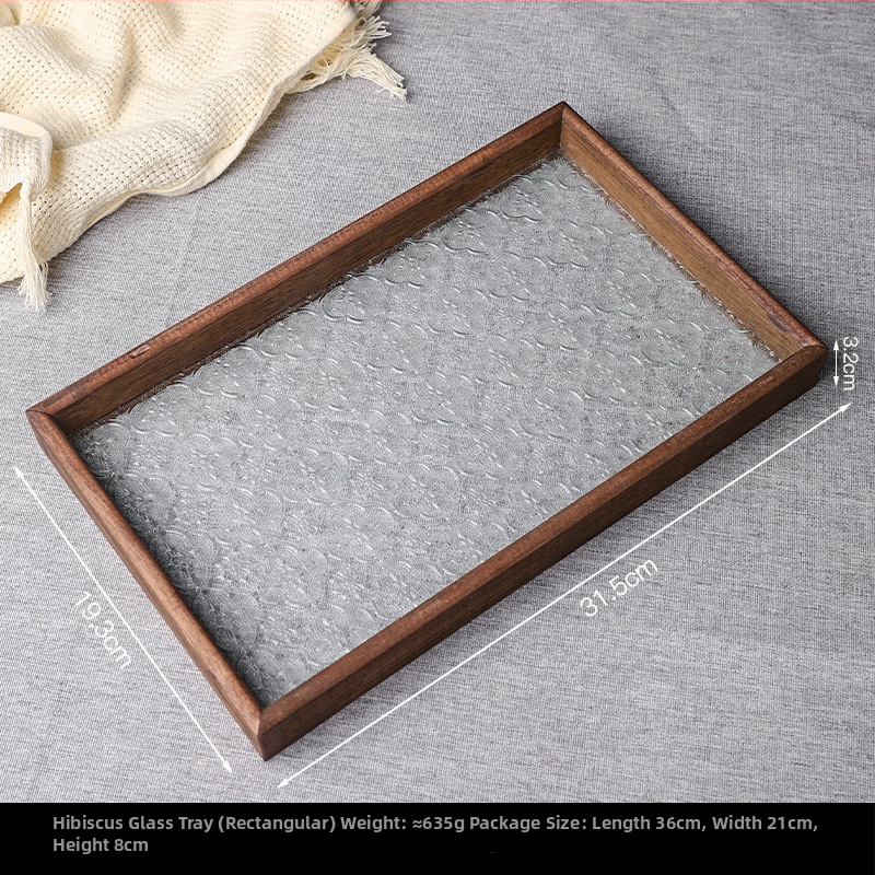 Dekoratīvā plāksnīte ar Begoniju no koka un stikla (Materiāls: koks+stikls; Stils: mūsdienīgs minimālisms; Piemērošana: mājas dekors, kafijas galdiņa uzglabāšana)