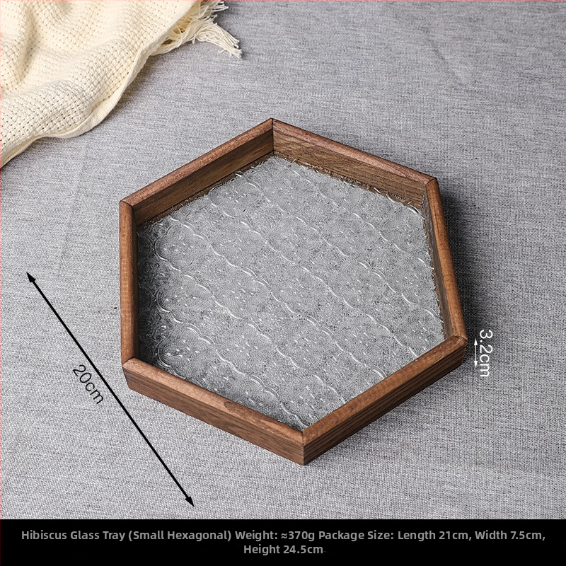 Dekoratīvā plāksnīte ar Begoniju no koka un stikla (Materiāls: koks+stikls; Stils: mūsdienīgs minimālisms; Piemērošana: mājas dekors, kafijas galdiņa uzglabāšana)