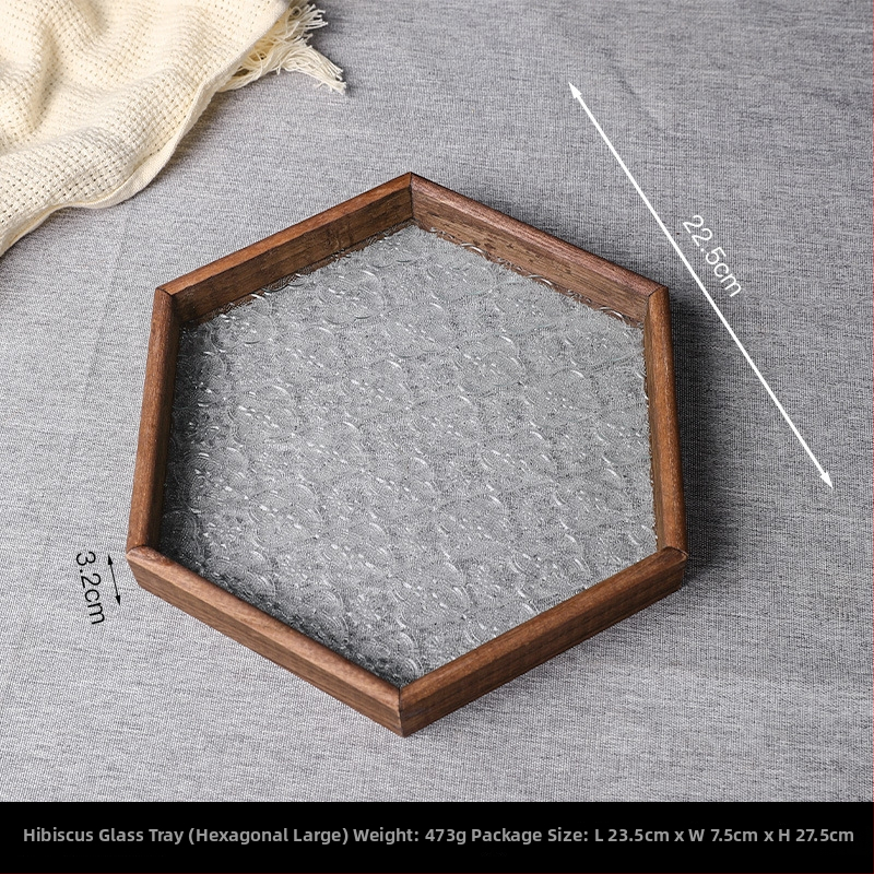 Dekoratīvā plāksnīte ar Begoniju no koka un stikla (Materiāls: koks+stikls; Stils: mūsdienīgs minimālisms; Piemērošana: mājas dekors, kafijas galdiņa uzglabāšana)