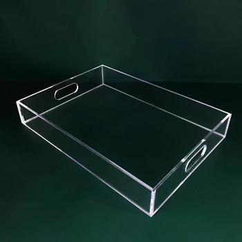 taisnstūra akrila trauks augļiem, tējai un kosmētikai uzglabāšanai — gaišā luksusa stila, pielāgota apstrāde