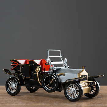 Geležinis vintage automobilio modelis – retro nostalgiška dekoracija namams, gimtadienio dovana klasės draugui