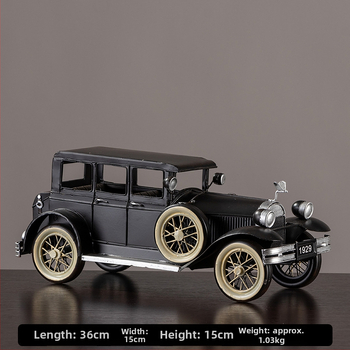 Geležinis vintage automobilio modelis – retro nostalgiška dekoracija namams, gimtadienio dovana klasės draugui