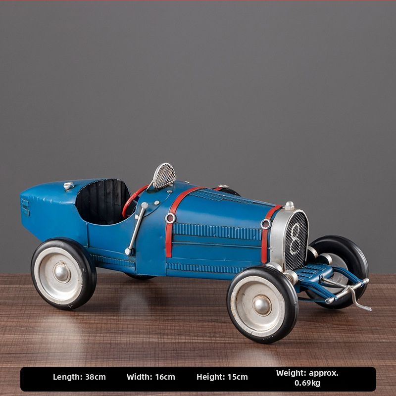 Geležinis vintage automobilio modelis – retro nostalgiška dekoracija namams, gimtadienio dovana klasės draugui