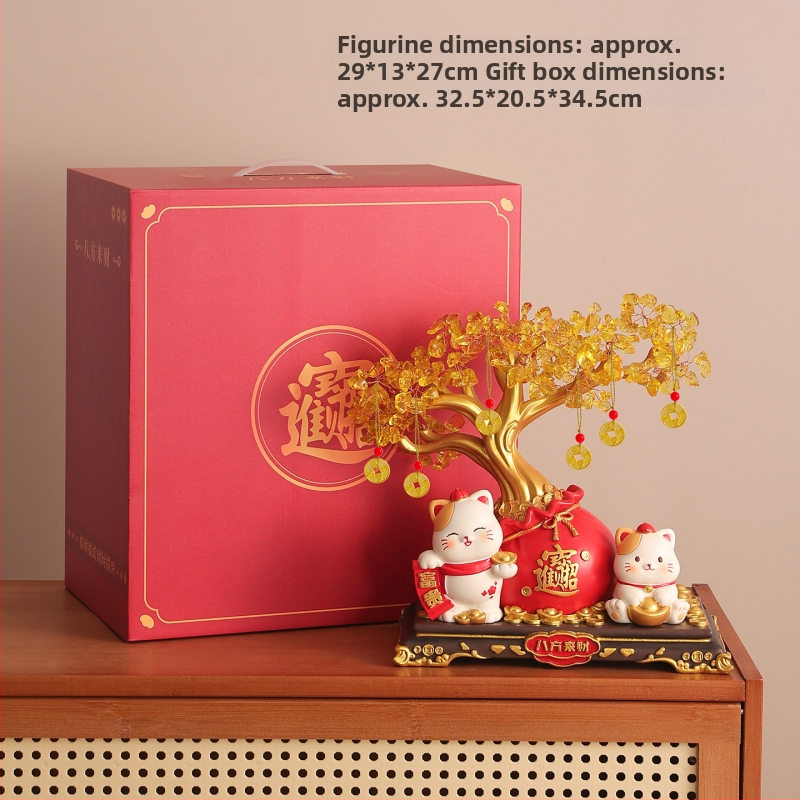 Laiminga katė – stalinis dekoras iš dervos, paprastas ir modernus stilius, tinkama perkėlimui ir įmonių/promocinių dovanų