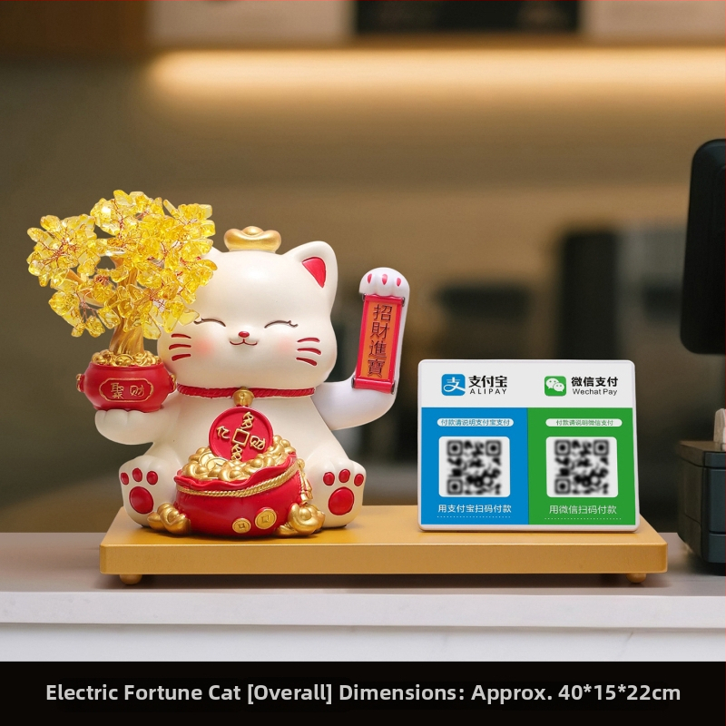 Laiminga katė – stalinis dekoras iš dervos, paprastas ir modernus stilius, tinkama perkėlimui ir įmonių/promocinių dovanų