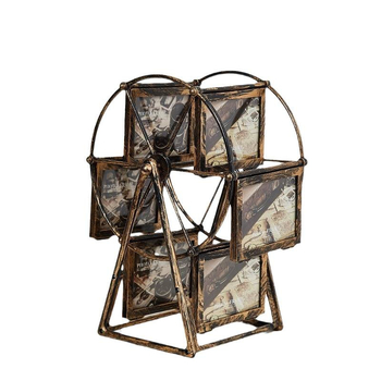 Ferris rato formos nuotraukų rėmas, plastikas ir stiklas, prancūziško retro stiliaus, stalinis dekoras.