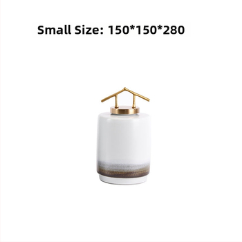 Mu Jing keramikas-metāla vāze ķīniešu stilā ar ainavas porcelāna ornamentu dzīvojamai istabai un studijai