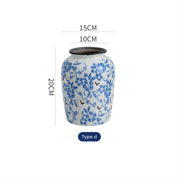 Double Flat ķīniešu stila porcelāna vāze