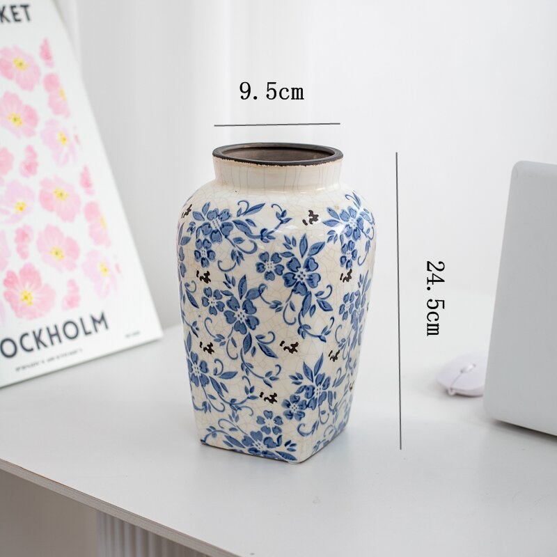 Double Flat ķīniešu stila porcelāna vāze