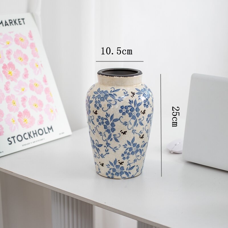 Double Flat ķīniešu stila porcelāna vāze