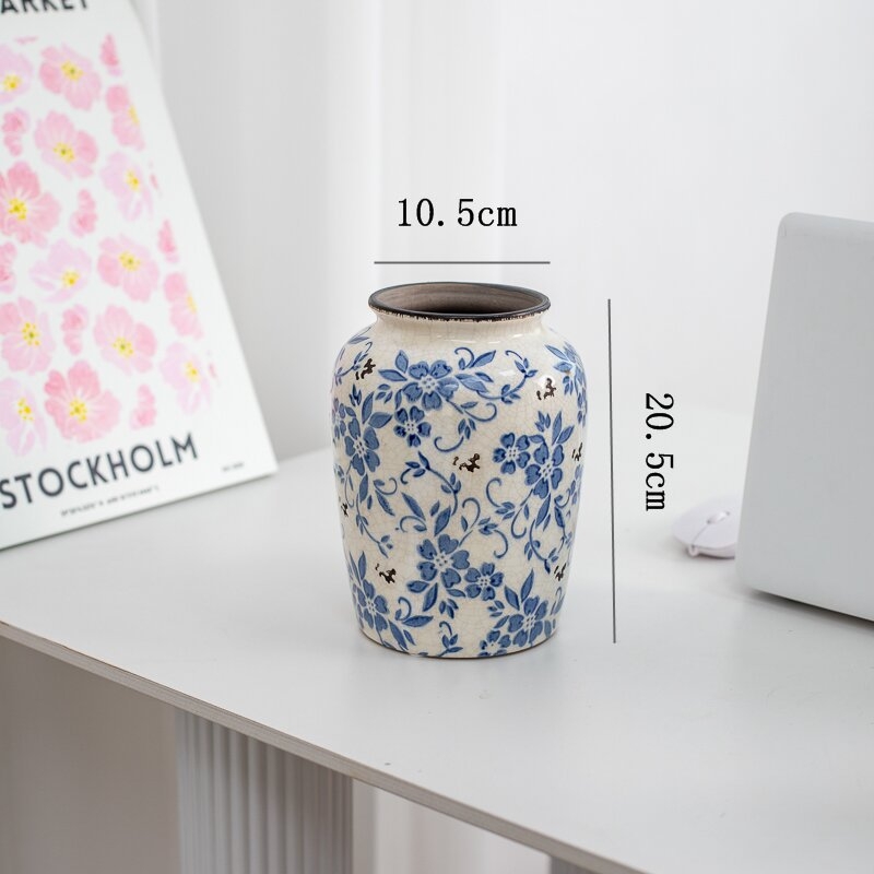 Double Flat ķīniešu stila porcelāna vāze