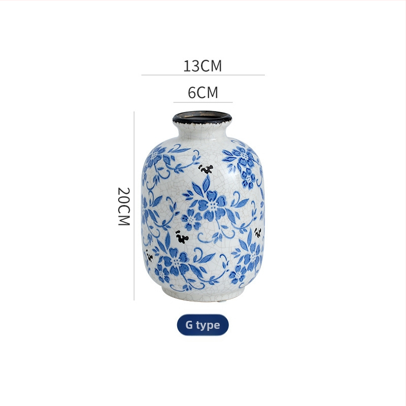 Double Flat ķīniešu stila porcelāna vāze